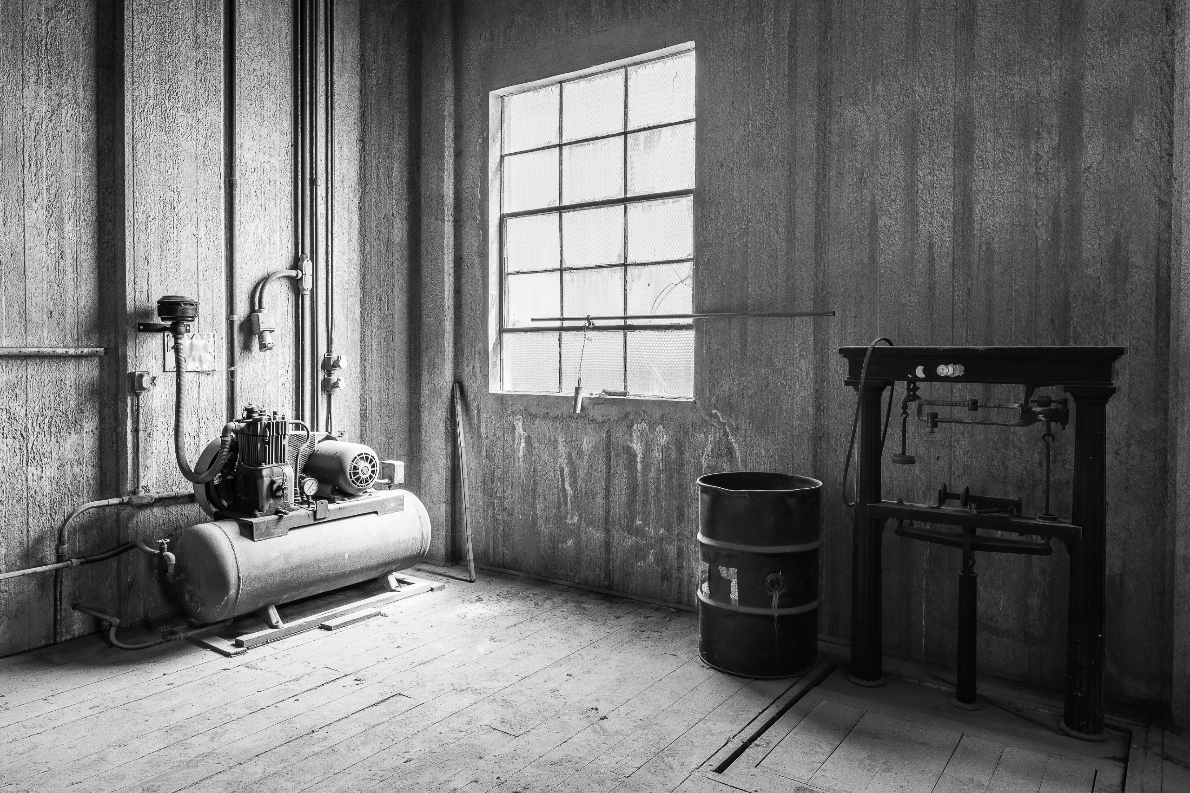 Compressor And Scale | Grange Feeds Silo/Modesto, CA | St. Stan's Brewing Co./Valley Interiors & Design